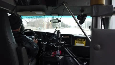 Driver Picking Up Disabled Or Handicapped Passengers In Wheelchairs Health Stock Footage 223387271