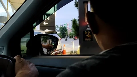 Driver picks up ticket at Parking Gate Stock Footage 305367647