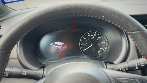 Driver Point View Car Dashboard Instrument Cluster Speedometer Close Stock Footage 333926312