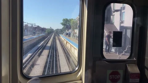 Driver point of view inside subway hyperlapse of chicago city Stock Footage 228386094