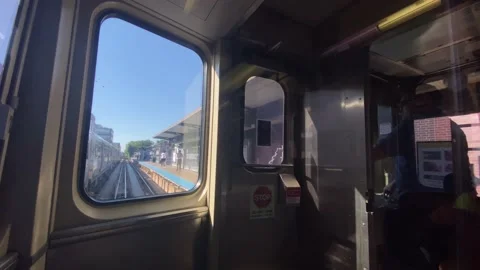 Driver point of view inside subway hyperlapse of chicago city Stock Footage 228386199