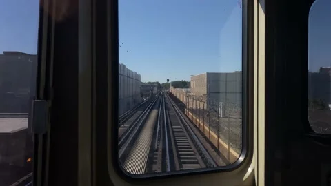 Driver point of view inside subway hyperlapse of chicago city Stock Footage 228386221