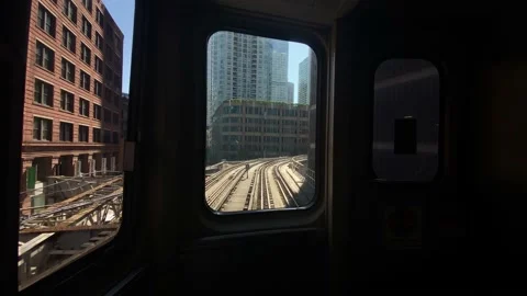 Driver point of view inside subway hyperlapse of chicago city Stock Footage 228386450