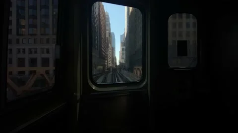 Driver point of view inside subway hyperlapse of chicago city Stock Footage 228386461