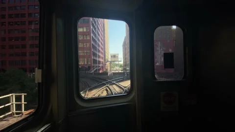 Driver point of view inside subway hyperlapse of chicago city Stock Footage 228386830