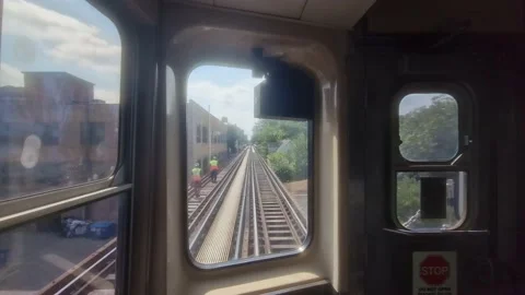 Driver point of view inside subway hyperlapse of chicago city Stock Footage 228389732