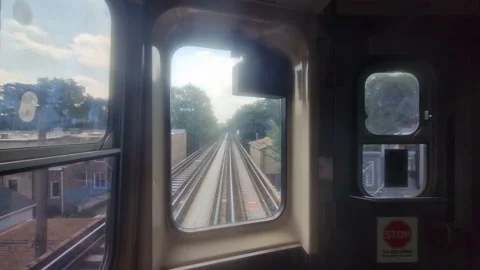 Driver point of view inside subway hyperlapse of chicago city Stock Footage 228389760