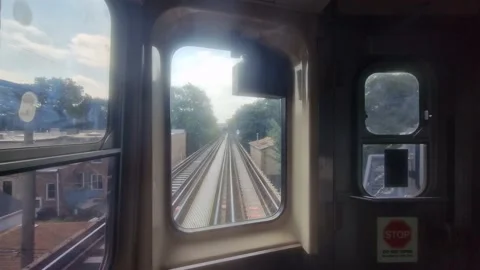 Driver point of view inside subway hyperlapse of chicago city Stock Footage 228389783