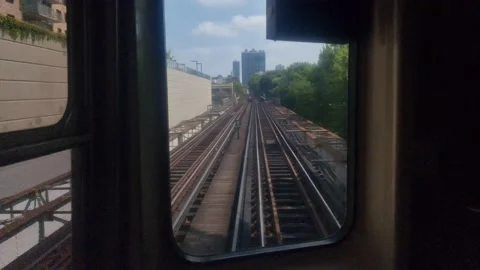 Driver point of view inside subway hyperlapse of chicago city Stock Footage 228389864