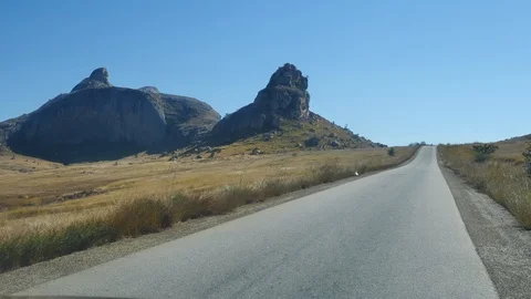 Driver POV Driving Through Beautiful Isalo National Park, Madagascar Stock Footage 125346608