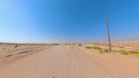 Driver POV Of Dune Buggy Bashing In The Abu Dhabi Desert Landscape Near Al Ain Stock Footage 328695070