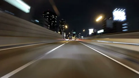 Driver POV hyperlapse variation through the city lights of Tokyo. Stock Footage 61510775
