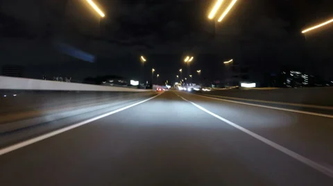 Driver POV hyperlapse variation through the city lights of Tokyo. Stock Footage 61511679