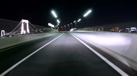 Driver POV hyperlapse variation through the city lights of Tokyo. Stock Footage 61517078