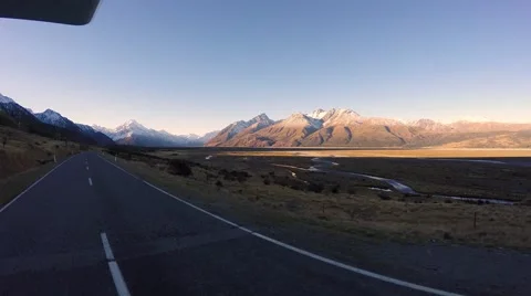 Driver POV At Mount Cook Road, New Zealand 스톡 동영상 55757529