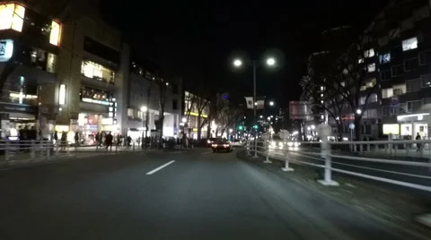 Driver POV through the arcades of Omotesando. Video stock 61631264