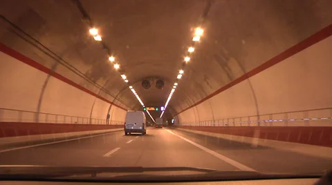 Driver POV, tunnel real time. Stock Footage 30917151