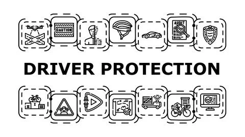 Driver protection banner icon vector illustration 스톡 일러스트