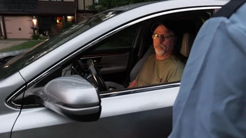 Driver is pulled over by the police for a traffic violation Stock Footage 338405484