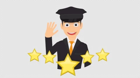 Driver rating. Animation is rated by popularity stars. Cartoon Stock Footage 263197031