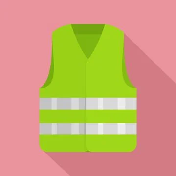 Driver reflective vest icon, flat style Stock Illustration