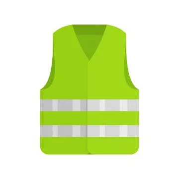 Driver reflective vest icon, flat style Stock Illustration