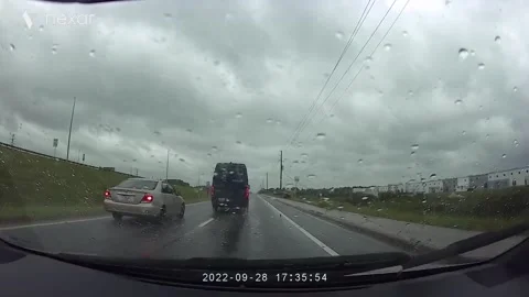 Driver Road Rages After Getting Cut Off by Amazon Delivery Van, Oakleaf Plantati Stock Footage 215155658
