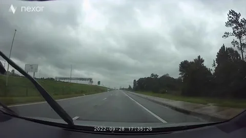 Driver Road Rages After Getting Cut Off by Amazon Delivery Van, Oakleaf Plantati Stock Footage 215155694