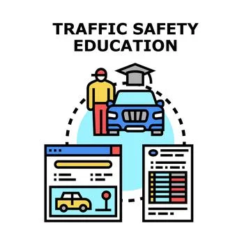 Driver safety education for learning road rules Stock Illustration