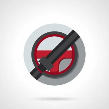 Driver safety round flat color vector icon Stock Illustration