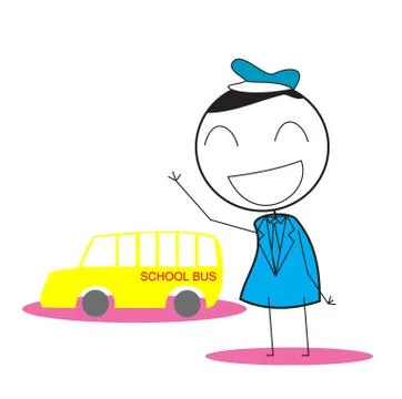 Driver School Bus Stock Illustration