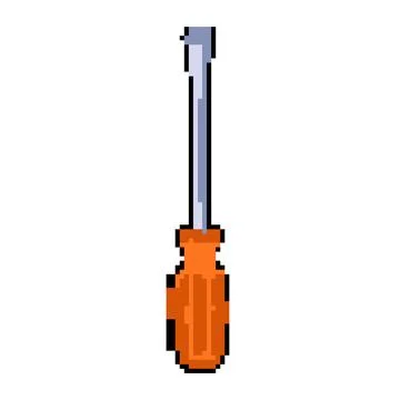 Driver screwdriver pixel art vector illustration Stock Illustration