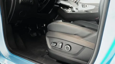 Driver seat adjustment. Inside the Luxury Cabin, State of the Art Driver Seat Stock Footage 257763447