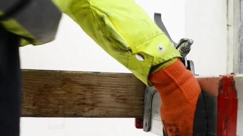 Driver secures a truck load cargo using an aluminium bar. Secure cargo fasten Stock Footage 170233648