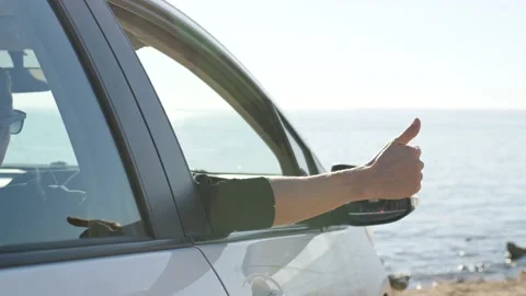 Driver showing thumbs up. Stock Footage 221708480