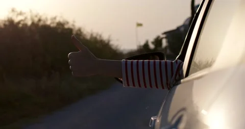 Driver shows thumbs up. Stock Footage 221707193