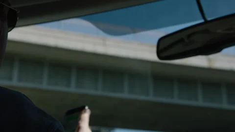 DRIVER SILHOUETTE Stock Footage 306396938