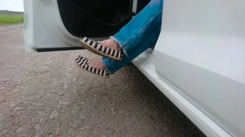 Driver sitting in the car, soft focus background Stock Footage 154937697