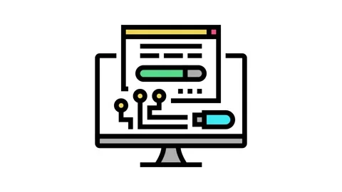 Driver software color icon animation 動画素材 224008813