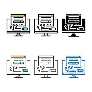 Driver software color icon designs vector 库存插图