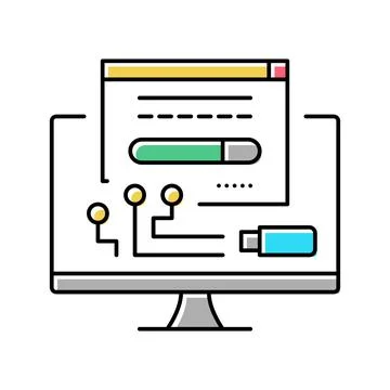 Driver software color icon vector illustration Illustrazione stock