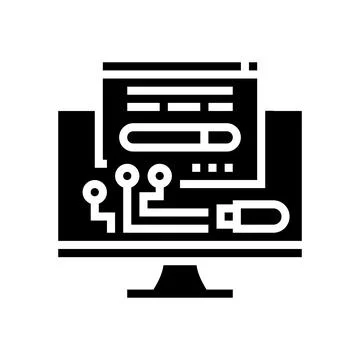Driver software glyph icon vector illustration 스톡 일러스트
