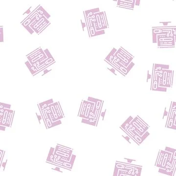 Driver software glyph seamless pattern Stock Illustration