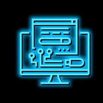 Driver software neon glow icon illustration イラスト素材