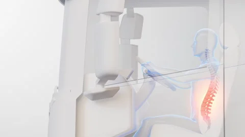 Driver Spine Stress Analysis While Operating Vehicle Animation Stock Footage 307007196