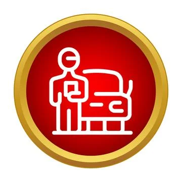 Driver standing with car offering ride sharing service Stock Illustration