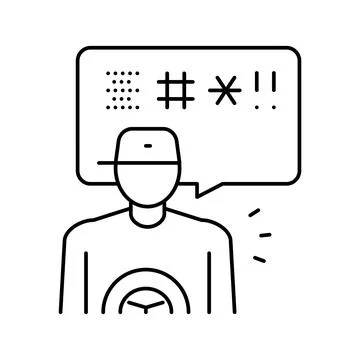 Driver swearing line icon vector illustration Stock Illustration
