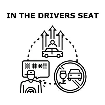 Driver taking control and practicing safe rules Stock Illustration