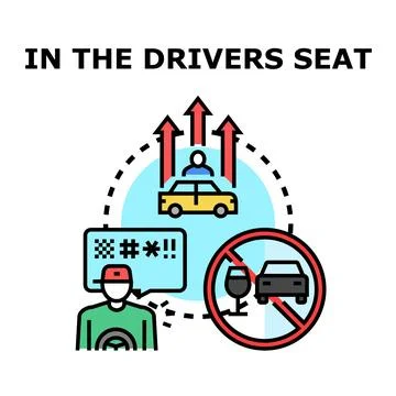 Driver taking control and practicing safe rules Stock Illustration