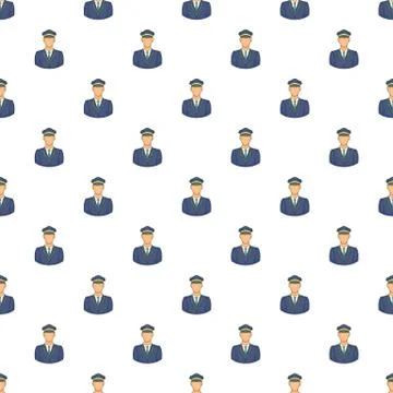 Driver of train pattern, cartoon style Stock Illustration